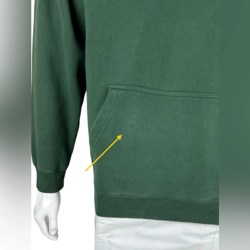 Stussy Mens Medium Hoodie Sweatshirt Green Embroidered Logo Cotton Blend - Picture 9 of 10